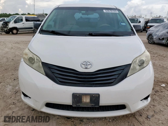 2011 Toyota Sienna with VIN 5TDZK3DC8BS026322, listed as a Copart auction lot 63670155 with Not provided miles and Salvage title. Bid and sale history available at DreamBid. Image 5.