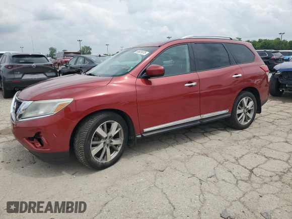 2016 Nissan Pathfinder Platinum with VIN 5N1AR2MM5GC636419, listed as a Copart auction lot 60929575 with 214,138 mi miles and Salvage title. Bid and sale history available at DreamBid. Image 1.