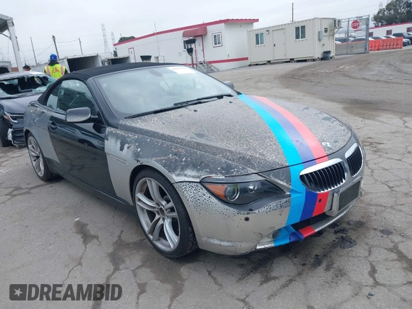 2007 BMW 6 Series 650i with VIN WBAEK13507CN81020, listed as a IAAI auction lot 42167743 with 127,552 mi miles. Bid and sale history available at carsss.com. Image 1.