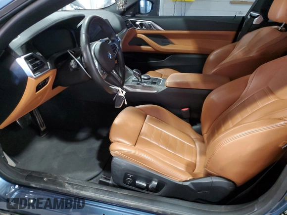 2021 BMW 4 Series M440i xDrive with VIN WBA13AR02MCF24680, listed as a Copart auction lot 43516895 with 48,195 mi miles and Salvage Title. Bid and sale history available at DreamBid. Image 7.