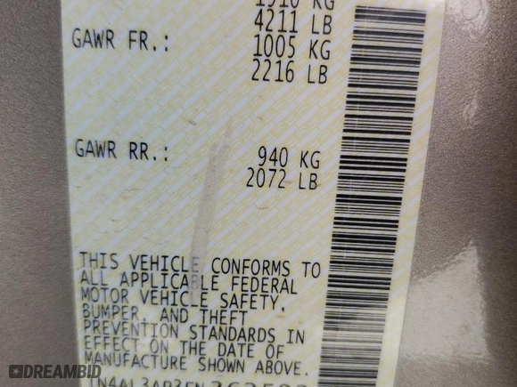 2015 Nissan Altima 2.5 S with VIN 1N4AL3AP3FN362592, listed as a Copart auction lot 51109135 with 63,494 mi miles and Salvage Title. Bid and sale history available at carsss.com. Image 12.
