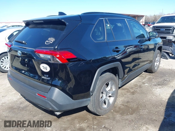 2023 Toyota RAV4 Hybrid LE with VIN JTMMWRFV2PD194525, listed as a IAAI auction lot 41706111 with 53,128 mi miles. Bid and sale history available at carsss.com. Image 4.