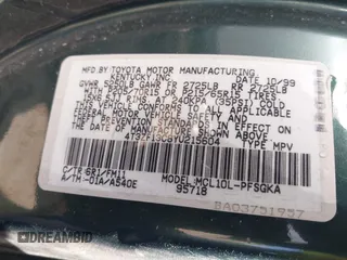 2000 Toyota Sienna LE z VIN 4T3ZF13C8YU215604, wystawiony jako IAAI lot #42348047 z przebiegiem 286 642 mil mil oraz . Historia ofert i sprzedaży dostępna na DreamBid. Obrazek 9.