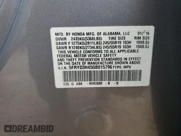 2016 Acura MDX w/Tech with VIN 5FRYD3H45GB015796, listed as a Copart auction lot 51220955 with 72,555 mi miles and Salvage Title. Bid and sale history available at carsss.com. Image 14.