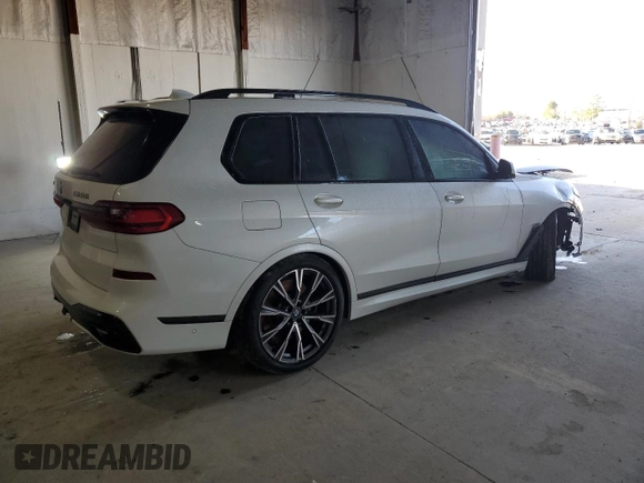 2021 BMW X7 M50i with VIN 5UXCX6C03M9F03953, listed as a Copart auction lot 49971585 with 0 mi miles and Non Repairable. Bid and sale history available at carsss.com. Image 3.