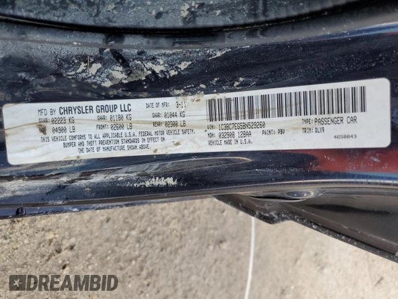 2011 Chrysler 200 Limited with VIN 1C3BC7EG5BN529260, listed as a Copart auction lot 73935114 with 87,145 mi miles and Salvage Title. Bid and sale history available at DreamBid. Image 13.