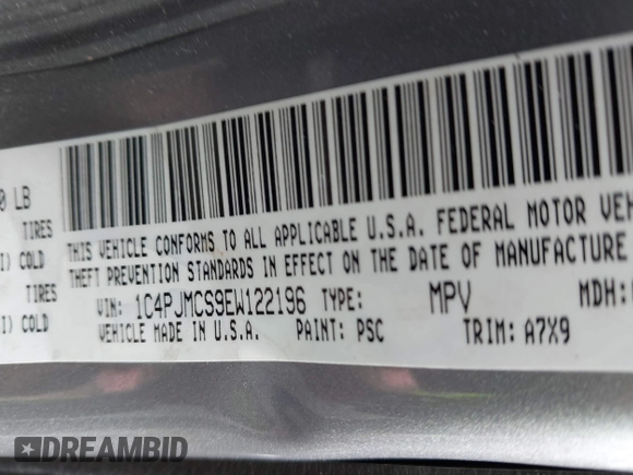 2014 Jeep Cherokee Latitude with VIN 1C4PJMCS9EW122196, listed as a IAAI auction lot 41649757 with 205,363 mi miles and . Bid and sale history available at DreamBid. Image 9.