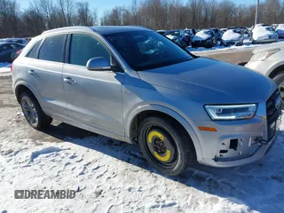 2018 Audi Q3 Premium Plus with VIN WA1JCCFS9JR012080, listed as a IAAI auction lot 41408908 with 98,557 mi miles. Bid and sale history available at carsss.com. Image 1.