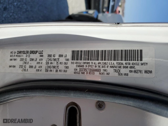 2013 Ram 2500 Tradesman with VIN 3C6TR5CT3DG600669, listed as a Copart auction lot 68387884 with 198,728 mi miles and Salvage Title. Bid and sale history available at carsss.com. Image 12.