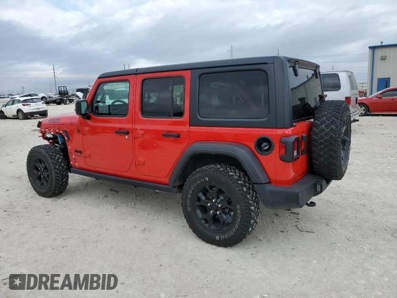 2023 Jeep Wrangler Sport with VIN 1C4HJXDG3PW584885, listed as a Copart auction lot 86057344 with 13,504 mi miles and Salvage Title. Bid and sale history available at DreamBid. Image 2.