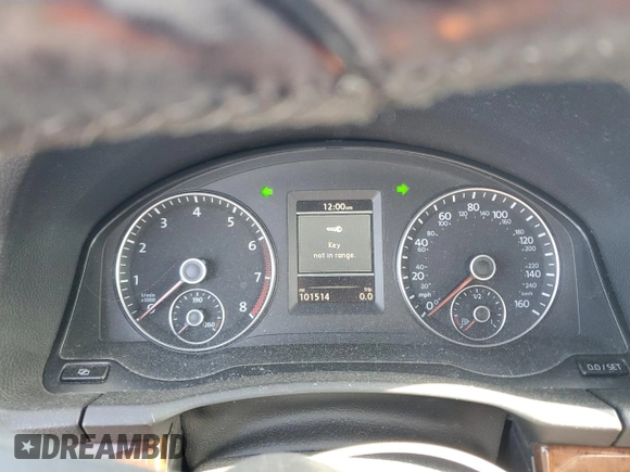 2012 Volkswagen Eos Executive with VIN WVWFW7AH4CV006428, listed as a Copart auction lot 61144685 with 101,514 mi miles and Salvage title. Bid and sale history available at DreamBid. Image 9.