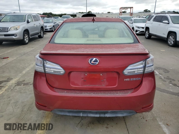 2011 Lexus HS 250h z VIN JTHBB1BA2B2047678, wystawiony jako Copart lot #74607724 z przebiegiem Nie podano mil oraz Nie do naprawy • Non repairable. Historia ofert i sprzedaży dostępna na DreamBid. Obrazek 6.