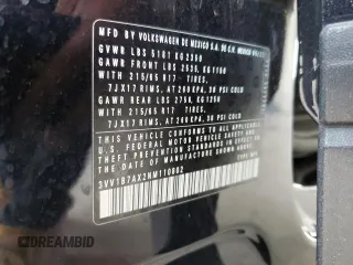 2022 Volkswagen Tiguan S с VIN 3VV1B7AX2NM110802, выставлен на аукционе Copart как лот 57135405 с пробегом 33 332 миль миль и На запчасти • Non repairable. История ставок и продаж доступна на DreamBid. Изображение 14.