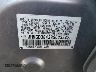 2008 Honda Fit with VIN JHMGD38438S023542, listed as a Copart auction lot 50730505 with 75,385 mi miles and Salvage Title. Bid and sale history available at carsss.com. Image 12.