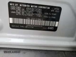 2022 Mitsubishi RVR ES with VIN JA4AHUAU6NU605236, listed as a Copart auction lot 80027834 with 0 mi miles and Salvage Title. Bid and sale history available at carsss.com. Image 13.