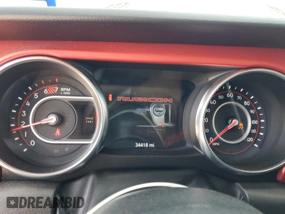 2022 Jeep Wrangler Unlimited Rubicon z VIN 1C4HJXFN6NW166278, wystawiony jako Copart lot #56745075 z przebiegiem 34 418 mil mil oraz Szkoda całkowita • Salvage title. Historia ofert i sprzedaży dostępna na DreamBid. Obrazek 9.