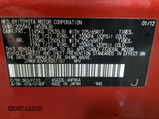 2012 Toyota RAV4 with VIN JTMBF4DV9C5051167, listed as a Copart auction lot 47872385 with 217,198 mi miles and Salvage Title. Bid and sale history available at carsss.com. Image 14.