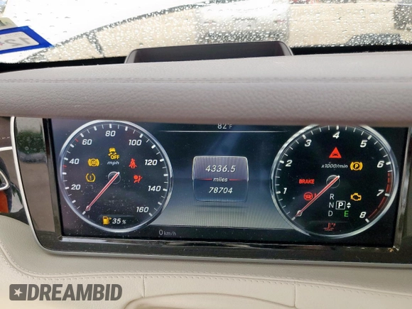 2016 Mercedes-Benz S 550 with VIN WDDXJ8FB4GA014562, listed as a Copart auction lot 65958535 with 78,704 mi miles and Salvage title. Bid and sale history available at DreamBid. Image 9.
