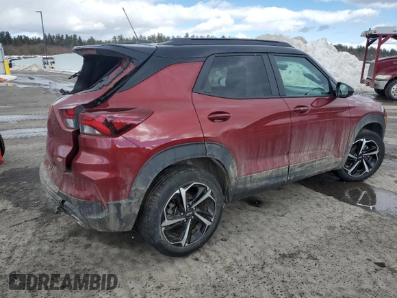 2022 Chevrolet TrailBlazer RS with VIN KL79MTSL8NB080905, listed as a Copart auction lot 45961245 with 42,893 mi miles and Salvage Title. Bid and sale history available at carsss.com. Image 3.