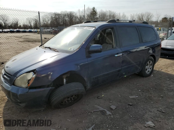 2008 Kia Sedona LX with VIN KNDMB233086212855, listed as a Copart auction lot 48263625 with 210,653 mi miles and Salvage Title. Bid and sale history available at carsss.com. Image 1.