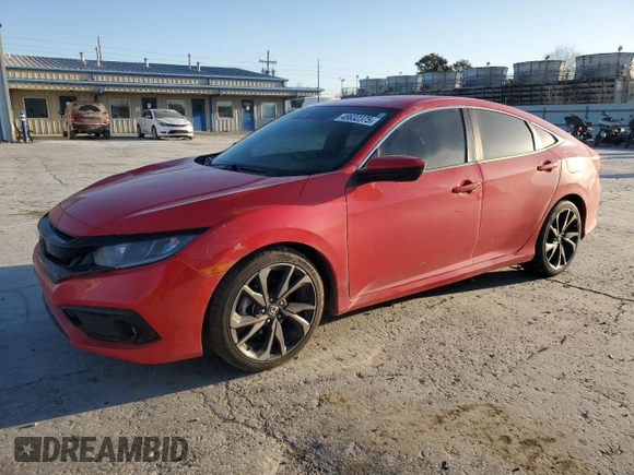 2020 Honda Civic Sedan Sport with VIN 2HGFC2F81LH519005, listed as a Copart auction lot 48632375 with 127,160 mi miles and Salvage Title. Bid and sale history available at carsss.com. Image 1.