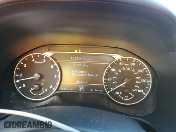 2020 Nissan Altima 2.5 SR with VIN 1N4BL4CV4LC154492, listed as a Copart auction lot 87753125 with 50,131 mi miles and Salvage Title. Bid and sale history available at carsss.com. Image 9.