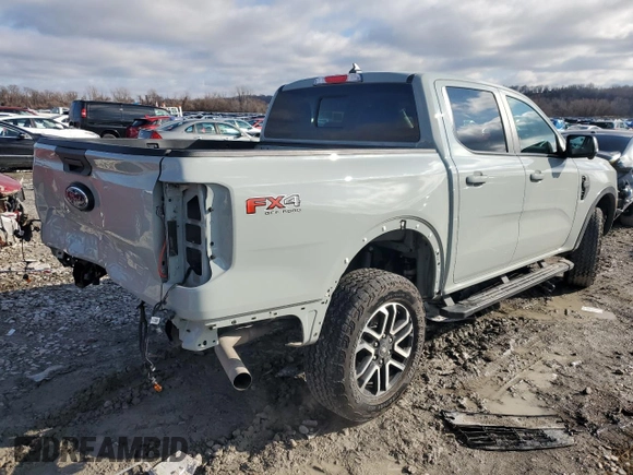 2024 Ford Ranger Lariat with VIN 1FTER4KH0RLE20102, listed as a Copart auction lot 85329524 with 7,752 mi miles and Salvage title. Bid and sale history available at DreamBid. Image 3.