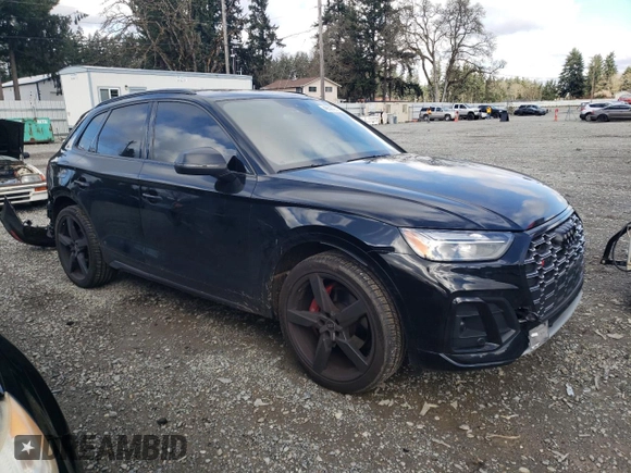 2021 Audi SQ5 Premium Plus with VIN WA1B4AFY5M2040238, listed as a Copart auction lot 46590934 with 16,841 mi miles and . Bid and sale history available at DreamBid. Image 4.