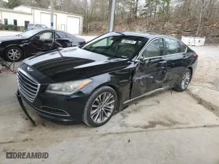 2015 Hyundai Genesis 3.8L with VIN KMHGN4JE0FU056387, listed as a Copart auction lot 49997705 with NaN miles and Salvage Title. Bid and sale history available at carsss.com. Image 1.