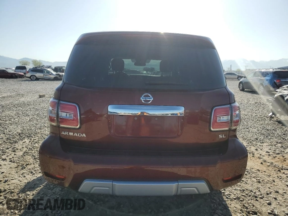 2018 Nissan Armada SL with VIN JN8AY2NC1J9557769, listed as a Copart auction lot 53961105 with 55,678 mi miles and Salvage Title. Bid and sale history available at carsss.com. Image 6.