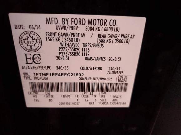 2014 Ford F-150 XL with VIN 1FTMF1EF4EFC21592, listed as a Copart auction lot 79848644 with 106,982 mi miles and Salvage Title. Bid and sale history available at carsss.com. Image 14.