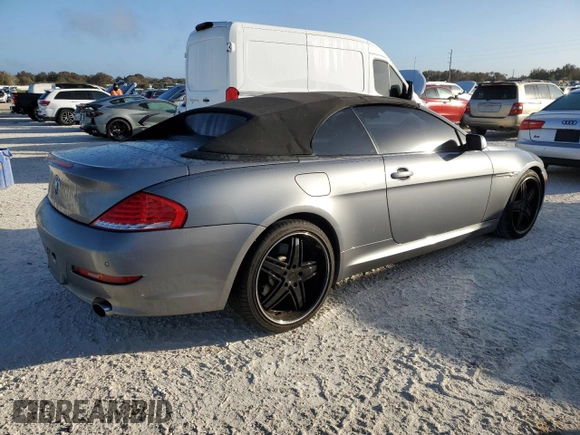 2008 BMW 6 Series 650i with VIN WBAEB53538CX60354, listed as a Copart auction lot 77579324 with 0 mi miles and Salvage Title. Bid and sale history available at carsss.com. Image 3.