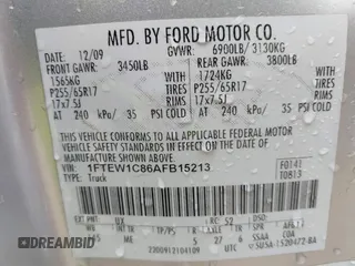 2010 Ford F-150 XL with VIN 1FTEW1C86AFB15213, listed as a IAAI auction lot 42072644 with 234,058 mi miles. Bid and sale history available at carsss.com. Image 9.