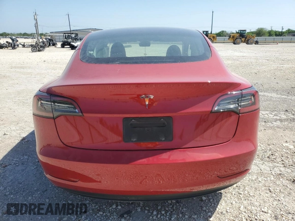 2023 Tesla Model 3 with VIN 5YJ3E1EA3PF698265, listed as a Copart auction lot 53067455 with 12,192 mi miles and Salvage title. Bid and sale history available at DreamBid. Image 6.