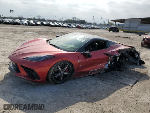 2021 Chevrolet Corvette 3LT with VIN 1G1YC3D45M5114571, listed as a Copart auction lot 43874384 with 0 mi miles. Bid and sale history available at carsss.com. Image 1.