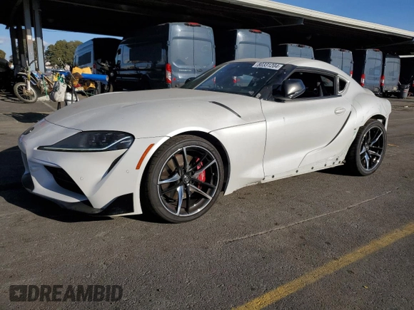 2021 Toyota GR Supra 3.0 with VIN WZ1DB0C05MW039727, listed as a Copart auction lot 80331204 with 30,296 mi miles and Salvage Title. Bid and sale history available at carsss.com. Image 1.