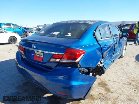 2014 Honda Civic Sedan LX with VIN 2HGFB2F57EH529579, listed as a IAAI auction lot 41732190 with 95,176 mi miles. Bid and sale history available at carsss.com. Image 4.