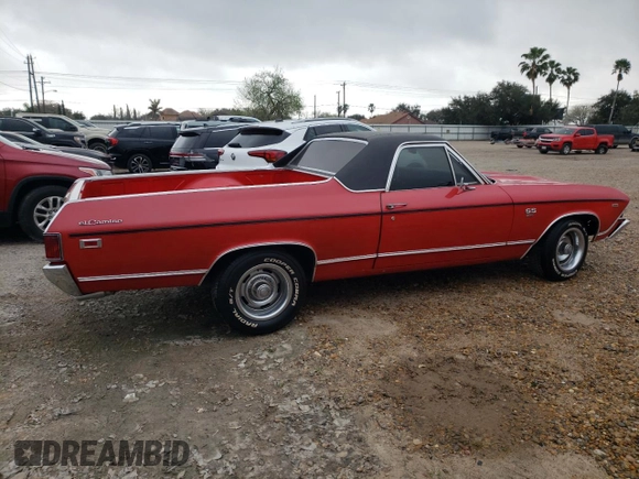 1969 Chevrolet El Camino z VIN 136809K399396, wystawiony jako Copart lot #47485145 z przebiegiem 46 439 mil mil oraz Czysty tytuł • Clean title. Historia ofert i sprzedaży dostępna na DreamBid. Obrazek 3.