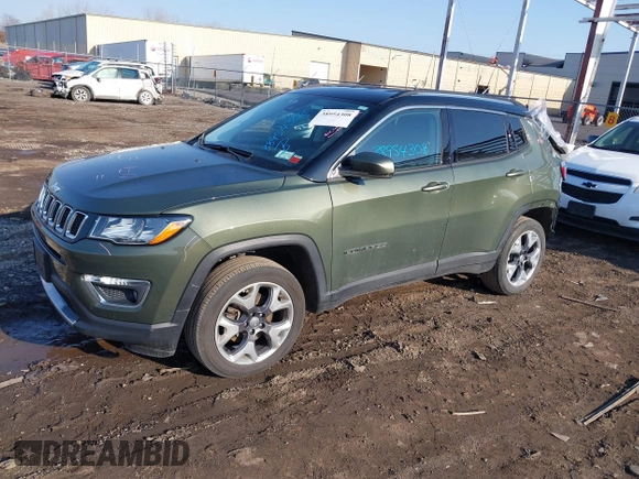 2021 Jeep Compass Limited with VIN 3C4NJDCBXMT562925, listed as a IAAI auction lot 38954308 with 55,034 mi miles and . Bid and sale history available at DreamBid. Image 17.