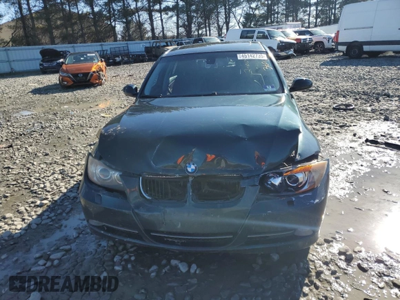 2008 BMW 3 Series 328xi with VIN WBAVC73558KX91670, listed as a Copart auction lot 45142735 with 0 mi miles and Salvage Title. Bid and sale history available at carsss.com. Image 5.