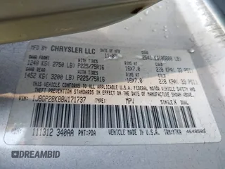 2008 Jeep Liberty Sport with VIN 1J8GP28K88W171737, listed as a IAAI auction lot 41872857 with 220,685 mi miles. Bid and sale history available at carsss.com. Image 9.