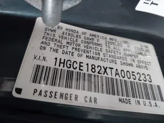 1996 Honda Accord LX с VIN 1HGCE182XTA005233, выставлен на аукционе IAAI как лот 42021131 с пробегом 45 151 миль миль и . История ставок и продаж доступна на DreamBid. Изображение 9.
