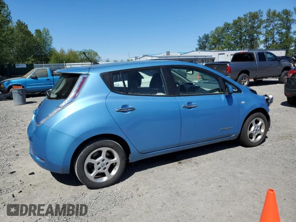 2011 Nissan LEAF SL-e with VIN JN1AZ0CPXBT009490, listed as a Copart auction lot 55846965 with 52,319 mi miles and Salvage Title. Bid and sale history available at DreamBid. Image 3.