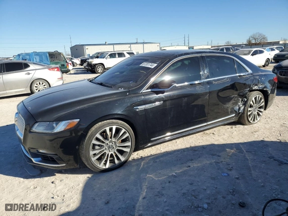 2017 Lincoln Continental Reserve with VIN 1LN6L9NC6H5631760, listed as a Copart auction lot 87201744 with 44,118 mi miles and Salvage Title. Bid and sale history available at carsss.com. Image 1.