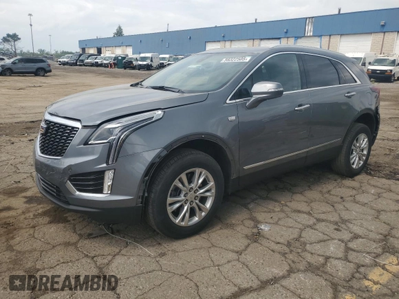 2021 Cadillac XT5 AWD Luxury with VIN 1GYKNBR49MZ221393, listed as a Copart auction lot 59322505 with 33,892 mi miles and Salvage title. Bid and sale history available at DreamBid. Image 1.