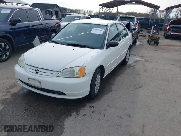 2003 Honda Civic LX with VIN 1HGES16593L032331, listed as a IAAI auction lot 41911396 with 83,778 mi miles. Bid and sale history available at carsss.com. Image 2.