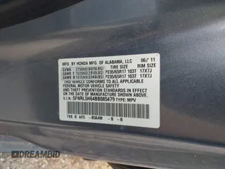 2011 Honda Odyssey EX-L with VIN 5FNRL5H64BB085479, listed as a IAAI auction lot 42404637 with 185,624 mi miles and . Bid and sale history available at DreamBid. Image 9.