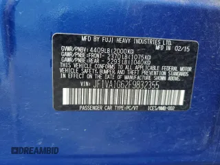 2015 Subaru WRX Limited z VIN JF1VA1G62F9832355, wystawiony jako Copart lot #50106005 z przebiegiem 64 252 mil mil oraz Czysty tytuł • Clean title. Historia ofert i sprzedaży dostępna na DreamBid. Obrazek 12.