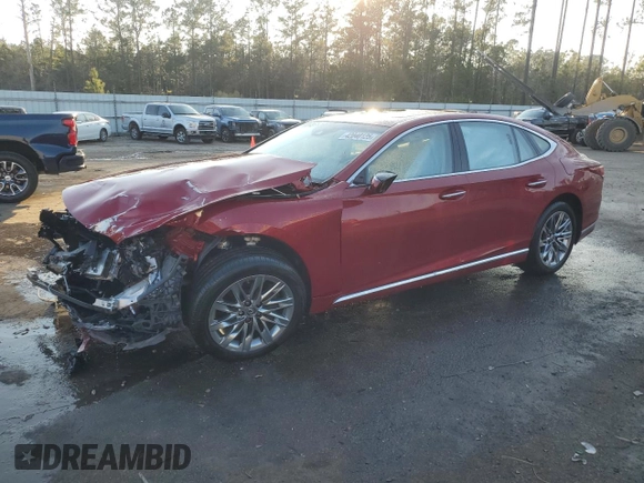 2018 Lexus LS 500 with VIN JTHB51FF5J5002860, listed as a Copart auction lot 42040125 with 29,902 mi miles and Salvage title. Bid and sale history available at DreamBid. Image 1.