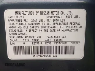 2012 Infiniti M37 with VIN JN1BY1AP8CM331234, listed as a IAAI auction lot 41524316 with 74,052 mi miles. Bid and sale history available at carsss.com. Image 9.